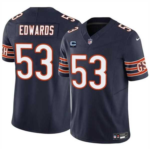 Men & Women & Youth Chicago Bears #53 T.J. Edwards Navy 2024 F.U.S.E. With 1-star C Patch Vapor Untouchable Limited Stitched Jersey,We sell and wholesale Men & Women & Youth Chicago Bears #53 T.J. Edwards Navy 2024 F.U.S.E. With 1-star C Patch Vapor Untouchable Limited Stitched Jersey on line form chian!